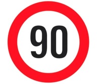 INFORMAČNÁ NÁLEPKA OBMEDZENIE RÝCHLOSTI 90 km/h