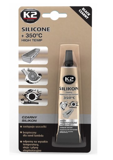 K2 ČIERNY SILIKÓN VYSOKÁ TEPLOTA 350C 21G