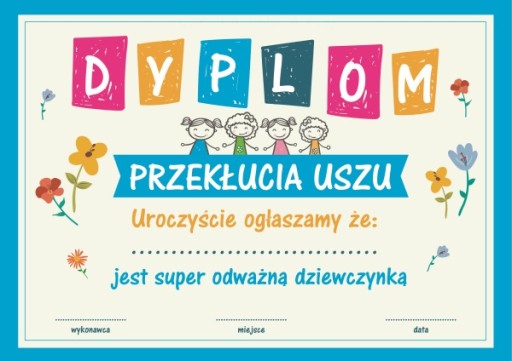 Piercing do uší DIPLOM pre odvážne dievča