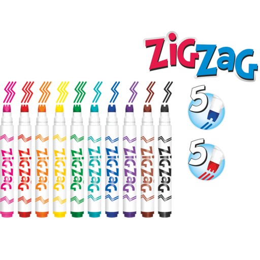 Popisovače ZIG ZAG 10 farieb Colorino