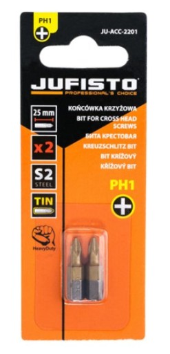 Krížové hroty PH1 x 25 mm - 2 ks.