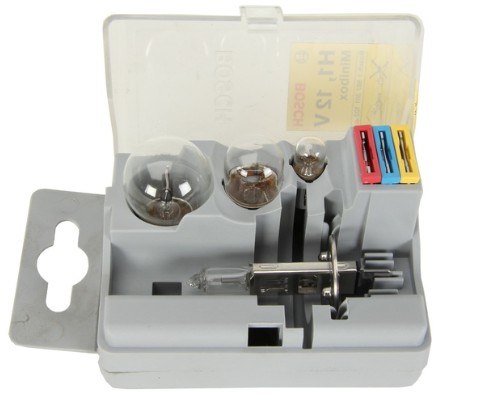 Sada žiaroviek BOSCH 12V H1, poistky Minibox