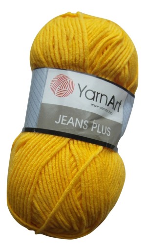 100g bavlnená akrylová priadza Jeans Plus 35 žltá