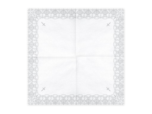 Prijímacie obrúsky 33x33 cm Strieborná ozdoba