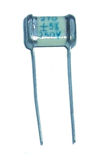 SĽUDOVÝ KONDENZÁTOR 270pF 250V Strieborná sľuda 4 kusy