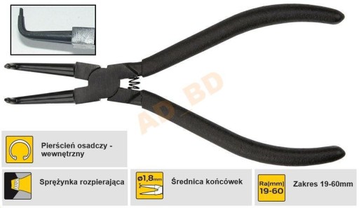 Kliešte vnútorné SEGERA 175mm 32D309