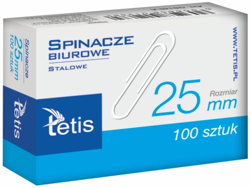 Kancelárske klipy okrúhle Tetis GS140-A 25mm 100 ks