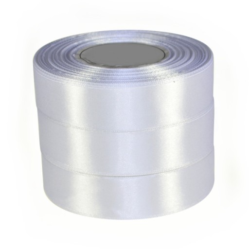 Saténové stuhy 25 mm BIELE 8002 - 32 m NA RÚLE
