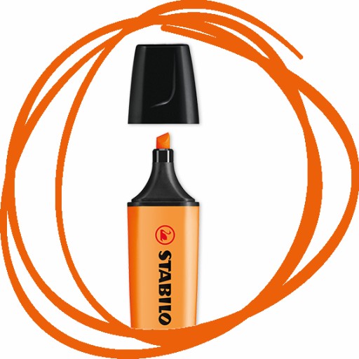 FLUORESCENTNÝ zvýrazňovač 2-5mm Orange Stabilo