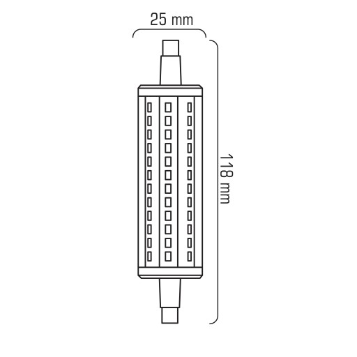 Vlákno R7s 7W=60W LED SMD 820lm 118mm Warm CCD