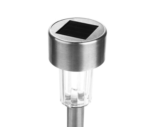 4x LED záhradné solárne lampy stojace INOX vháňané do záhrady solárny SET
