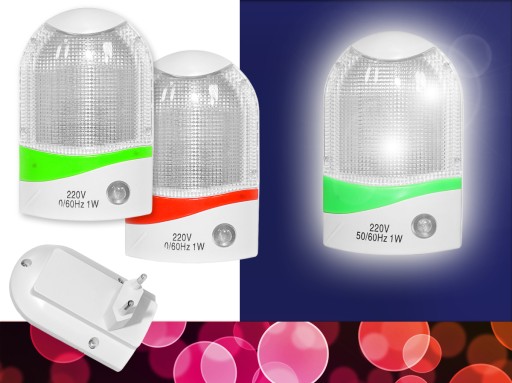 LED NOČNÁ LAMPA KONTAKTNÝ SÚMRAK SNÍMAČ 1W