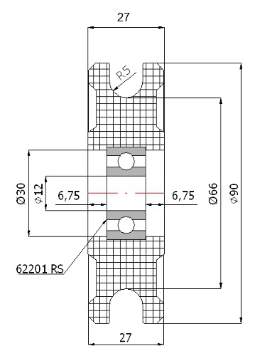 ROPE ROLLER 10, lanové valčeky priemer 90 lin.10