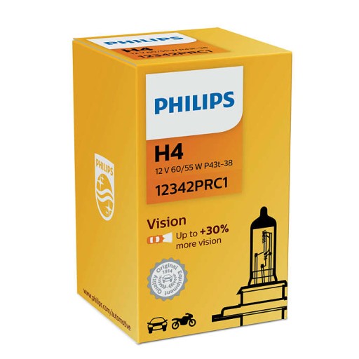 Žiarovka Philips H4 Vision 60/55W + o 30 % viac