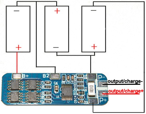 BMS Modul 3s 6A Li-ion 18650 10,8V 11,1V nabíjačka