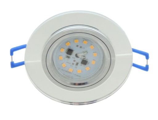 OSVETLOVACIA SKLENENÁ LAMPA PEVNÁ STRIEBORNÁ + GU10 LED 5W