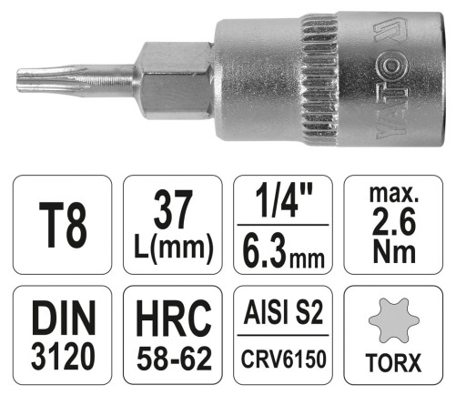 TORX LOCK KEY 1/4