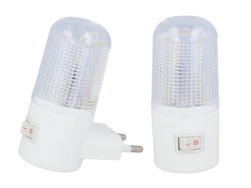 LED NOČNÁ LAMPA DO KONTAKTNÝCH NOČNÝCH ZÁSUVEK, BIELE SPLACHOVAČKA do spálne
