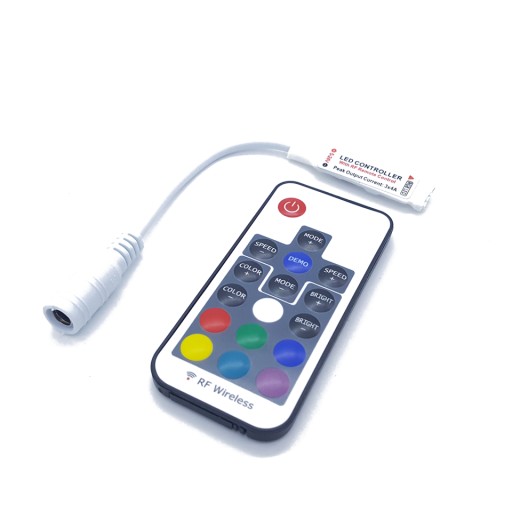 RGB RF ovládač/ovládač + diaľkové ovládanie 17 pre LED pásy