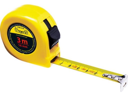 ROLOVACÍ MERAČ MERACÍ PÁSKA S BLOKOM. 3m x 16 mm