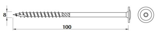 SKRUTKY TESÁRSKA SKRUTKA DO DREVA 8x100mm 10 ks.