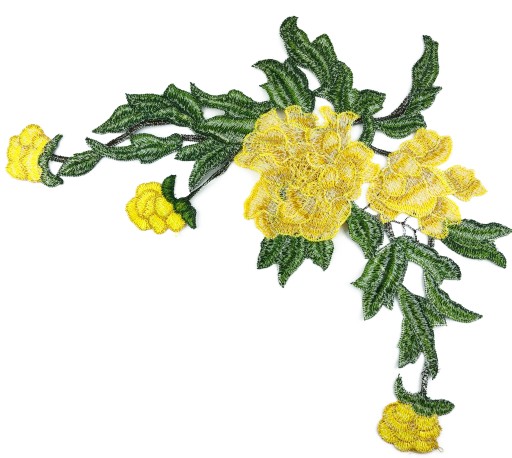 Veľký Rose EFFECT 3D nášivka vyšívaný kvet 37cm