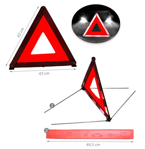 Reflexný VAROVNÝ TROJUHOLNÍK do auta so schválením PKMOT v puzdre