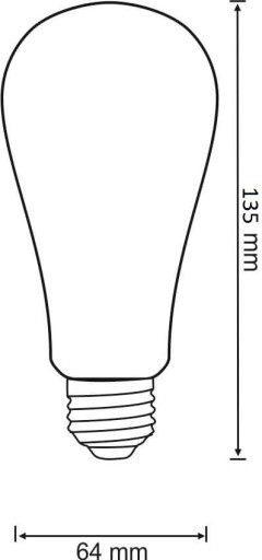 E27 ST64 LED žiarovka 12W = 100W vlákno Edison AM