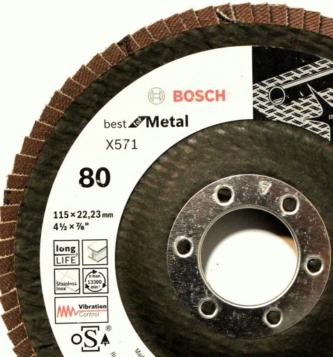 Lamelový kotúč Bosch, lamelový brúsny kotúč, 115 gr80