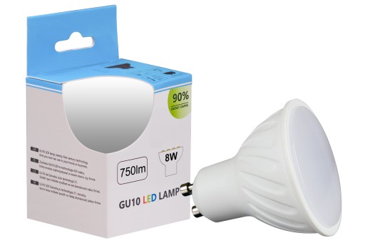 GU10 LED žiarovka 8W 4500K NEUTRÁLNA BIELA 860lm 120° Efektívny PREMIUM CCD