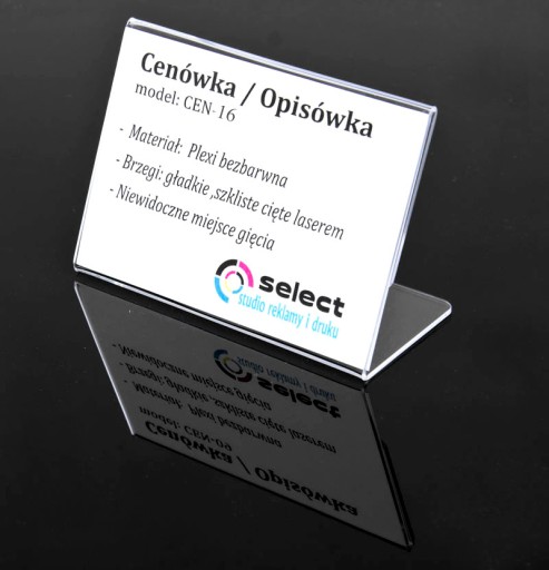 A4 STOJAN PRE CENU, POPIS, LETÁK - CENNÍK z PLEXI typ L