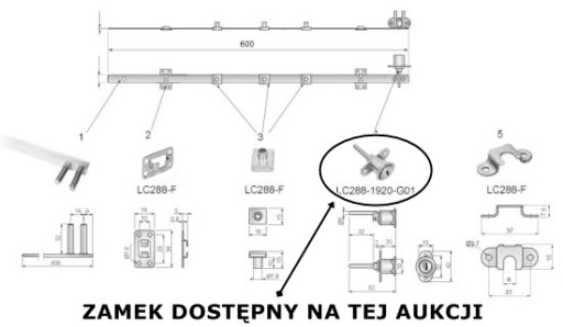 CENTRÁLNY ZÁMOK PRE ZÁSUVKY 19X20 ČEP VLOŽKY BUBNA