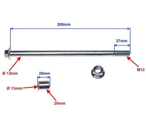 Predné koleso náprava M12x210 SUZUKI GN125 GN 125 4T