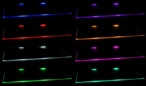 1x RGB LED klip na klip na sklenené police