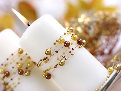 PEARL GARLAND Perly na svadbu - zlaté 6,5m