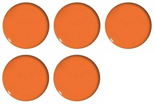 MAGNETY na DOSKY 30 mm oranžové 5 KS Tetis KRUHÉ MAGNETY farebné