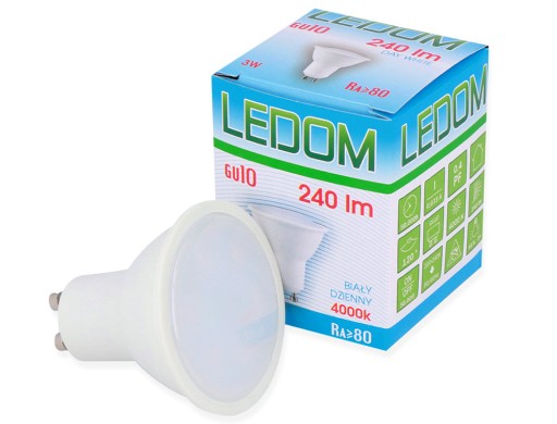 GU10 LED žiarovka 3W 240lm denná biela LEDOM